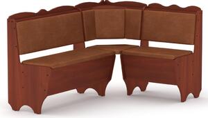 Rohová lavice RHODOS (Barva dřeva: kalvados, Materiál potahu: vinyl - červená)