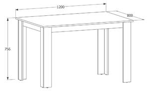 Jídelní stůl MANGA 120x80 sonoma