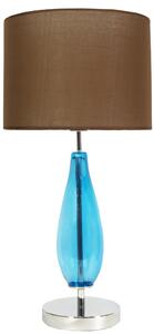 CLX Moderní stolní lampa VARALLO, 1xE27, 60W, modrohnědá 41-01269