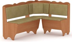 Rohová lavice RHODOS (Barva dřeva: olše, Materiál potahu: tkanina - toronto brown)