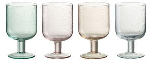 4ks barevná sklenička na noze s bublinkami Louise - Ø8*13cm / 360ml - J-Line by Jolipa