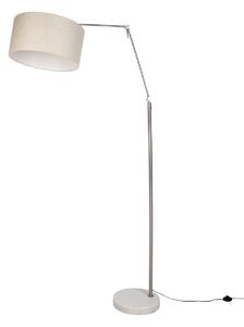 Stojací lampa ocelová se světle šedým stínidlem 50 cm - Editor