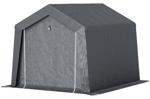 Zahradní kůlna Outsunny, skladovací stan, 3 x 3 m, voděodolná a odolná proti UV záření, pozinkovaná ocelová konstrukce a velké dveře, kryt pro kola do