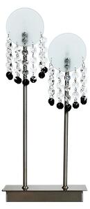 CLX Stolní moderní lampa BIELLA, 2xG4, 20W, stříbrná 42-02801