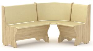 Rohová lavice KANADA (Barva dřeva: dub sonoma, Materiál potahu: vinyl - slonová kost)