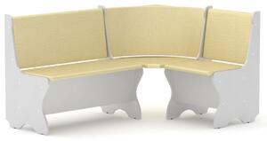 Rohová lavice KANADA (Barva dřeva: bílá, Materiál potahu: vinyl - slonová kost)