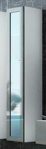 Vitrína Vigo 180 cm sklo, bílá / šedá lesk