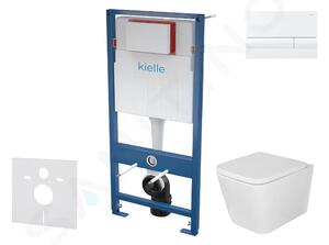 Kielle Set předstěnové instalace, klozetu Arkas I, sedátka softclose a tlačítka Gemini I, lesklá bílá 30505SS38