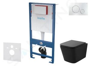 Kielle Set předstěnové instalace, klozetu Arkas I, sedátka softclose a tlačítka Gemini II, lesklý chrom 30505SS43