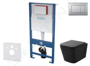 Kielle Set předstěnové instalace, klozetu Arkas I, sedátka softclose a tlačítka Gemini III, matný chrom 30505SS42