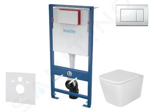 Kielle Set předstěnové instalace, klozetu Arkas I, sedátka softclose a tlačítka Gemini III, lesklý chrom 30505SS34