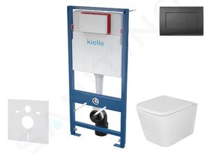 Kielle Set předstěnové instalace, klozetu Arkas I, sedátka softclose a tlačítka Gemini III, matná černá 30505SS36