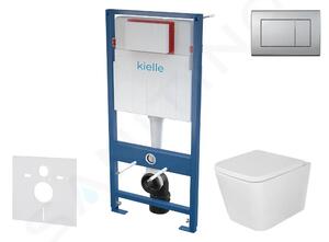 Kielle Set předstěnové instalace, klozetu Arkas I, sedátka softclose a tlačítka Gemini III, matný chrom 30505SS35