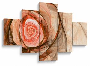 Obraz - Abstraktní růže růžová s bílým pozadím (125x70 cm)