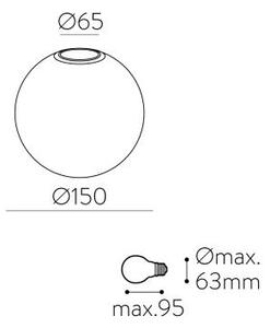 ACB Iluminacion Zavěsné svítidlo PARMA, ⌀ 15 cm, 1xE27 15W, IP44 Barva: Bílá