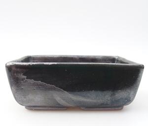 E-bonsai Keramická bonsai miska 12 x 8,5 x 4,5 cm kovovozelená