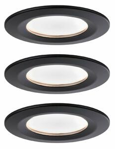 PAULMANN LED vestavné svítidlo Nova kruhové 3x6,5W teplá bílá černá/mat nevýklopné 3ks sada 944.73