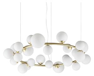 Ideal Lux - LED Lustr na lanku PERLAGE 25xG9/3W/230V 110 cm zlatá/bílá
