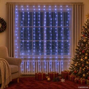 Světelný závěs 3 x 3 m 300 LED diod modré světlo 8 funkcí 328930