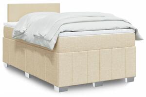 Box spring postel s matrací krémová 120x190 cm textil 3289305