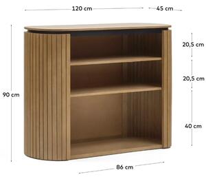 Dřevěná knihovna Kave Home Licia 120 x 90 cm