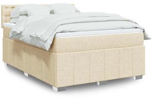 Box spring postel s matrací krémová 140x190 cm textil 3289382