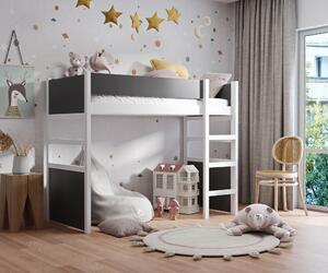 Dětská postel Siena, 180x80cm, bílá/šedá