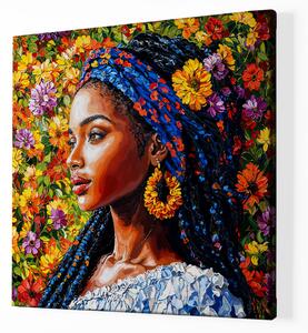 Obraz na plátně - Africká žena Xindu s dredy FeelHappy.cz Vyberte rozměr (Šířka/Výška): 40 x 40 cm