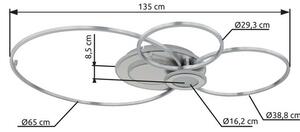 Stropní svítidlo LED 2700–6000K strieborná IP20 GLOBO lighting BELTRAN 68278-36