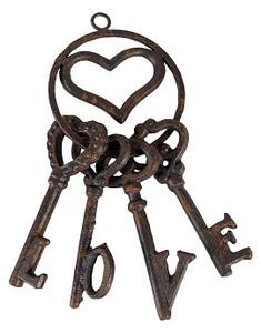 Dekorativní svazek kovových klíčů LOVE Clayre & Eef 6Y5426