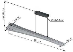 Závěsné svítidlo LED 2700 / 4000 / 6000K antracitová IP20 GLOBO lighting MALINDA 68256H