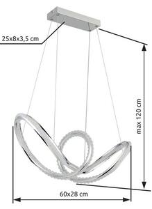 Závěsné svítidlo LED 2700–6000K chrómová IP20 GLOBO lighting EVANGELINE 67440H časovač