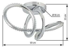 Stropní svítidlo LED 2700–6000K chrómová IP20 GLOBO lighting EVANGELINE 67440D časovač