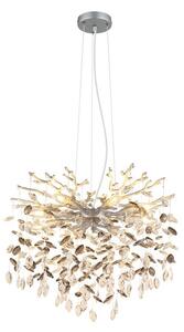 Lustr 8x E14 stříbrná, kouřová IP20 GLOBO lighting QUEENA 64138H1S