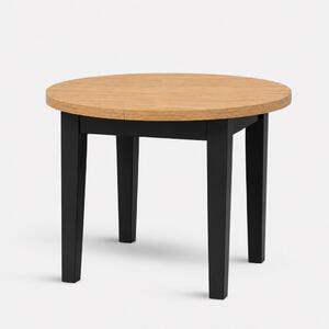 Stima Kulatý stůl FIT II. Průměr 95 cm pevný dub hickory přírodní h3730 černá