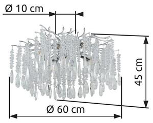 Stropní svítidlo 8x E14 strieborná, priehľadná IP20 GLOBO lighting KINGA 64141D