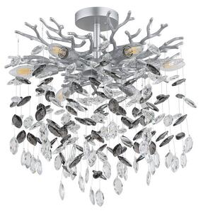 Stropní svítidlo 6x E14 stříbrná, kouřová IP20 GLOBO lighting QUEENA 64138DS