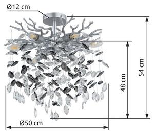 Stropní svítidlo 6x E14 stříbrná, kouřová IP20 GLOBO lighting QUEENA 64138DS