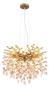 Lustr 8x E14 zlatá, jantarová IP20 GLOBO lighting QUEENA 64138H1G