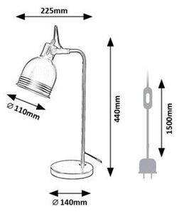 RABALUX Industriální stolní lampa FLINT, 1xE14, 25W, černá 002240