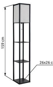 Stojací lampa 1x E27 čierna, prírodná IP20 GLOBO lighting TABITHA 58611S
