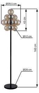 Stojací lampa 13x G9 čierna matná, jantárová IP20 GLOBO lighting CONOR 56146S
