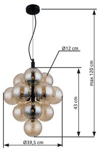 Závěsné svítidlo 13x G9 čierna matná, jantárová IP20 GLOBO lighting CONOR 56146H