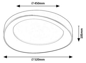Rabalux 71054 ILIANA - LED moderní svítidlo ve stříbrné barvě, Ø 52cm, 56W, 3000K (Přisazené stropní kulaté svítidlo)
