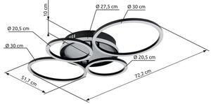 Stropní svítidlo LED 4000K čierna matná IP20 GLOBO lighting ALVIS 48477-40C
