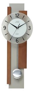 Kyvadlové designové dřevené netikající tiché nástěnné hodiny JVD NS18059/41 (POSLEDNÍ KS NA PRODEJNĚ VE STANKOVĚ)