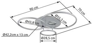 Stropní svítidlo LED 2700–6500K strieborná IP20 GLOBO lighting INVERTINA 48466-54A časovač