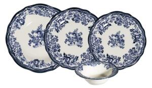 Jídelní sada 24 ks bílá/modrá/porcelán