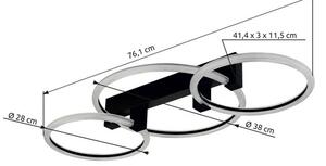 Stropní svítidlo LED 3000K čierna matná IP20 GLOBO lighting FLETCHER 48050D2S