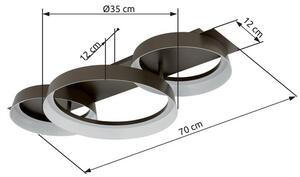 Stropní svítidlo LED 3000K kávová IP20 GLOBO lighting SYRAKUS 48048D2
